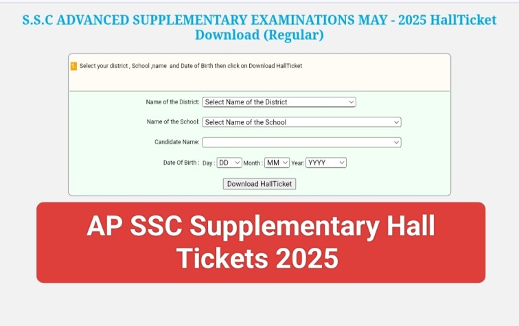 AP SSC Supplementary Hall Tickets 2025 Download Link